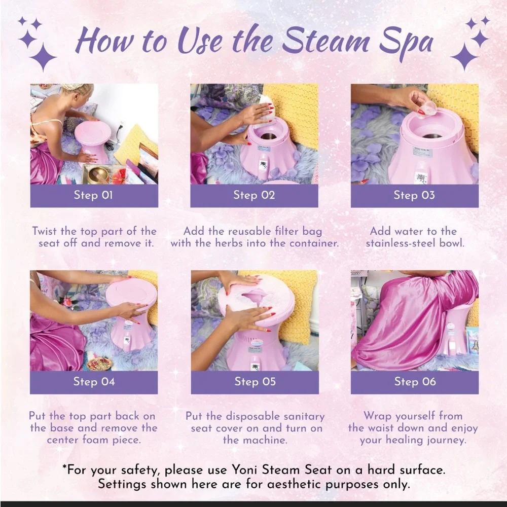 Electric Yoni Steam Seat & Spa Kit with 2 OZ Organic Yoni Steam Herbs